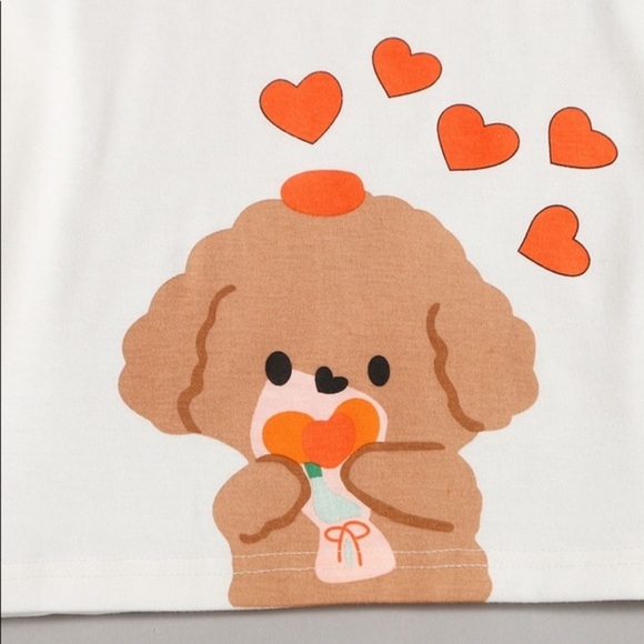 New Cute Puppy Tee & Heart Pants Pajama Set - Picture 3 of 5